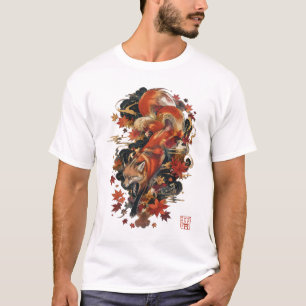 Camiseta Diseño del espíritu del zorro japonés Kitsune de o