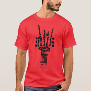 Camiseta Diseño del esqueleto rock y Rollo Guitarra Música