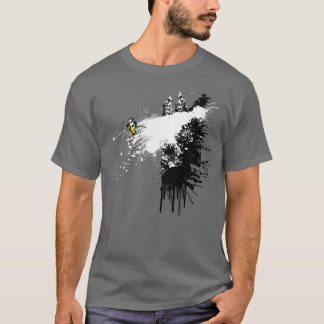 Camiseta Diseño del esquiador del acantilado
