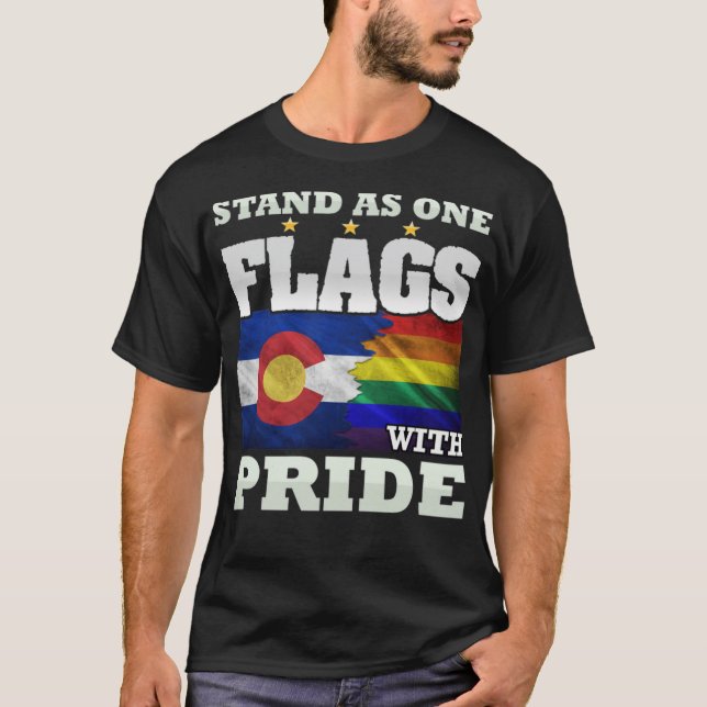 Camiseta Diseño del estado LGBT y Colorado (Anverso)