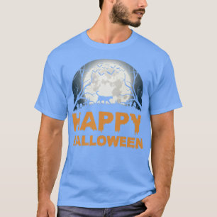 Camiseta Diseño del gato lunar de Halloween femenino Scary