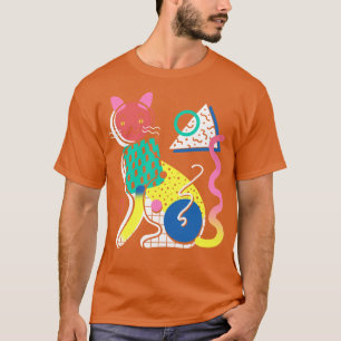 Camiseta Diseño del gato Memphis