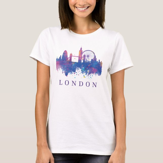 Camiseta Diseño del horizonte del recuerdo de Londres (Anverso)