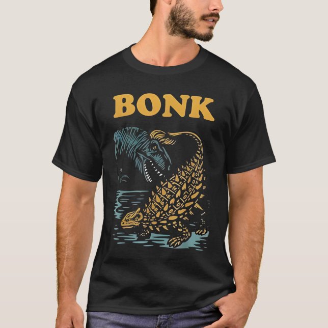 Camiseta Diseño del humor prehistórico divertido de los din (Anverso)