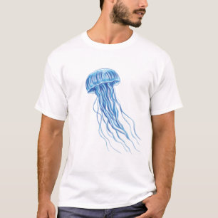 Camiseta Diseño del ilustracion Blue Jellyfish
