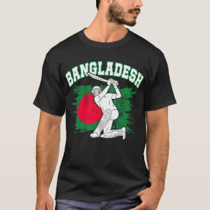 Camiseta Diseño del jugador de críquet bangladesí