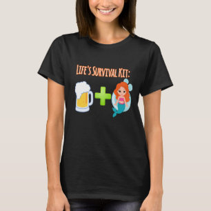 Camiseta Diseño del kit de supervivencia Beer Plus Mermaids