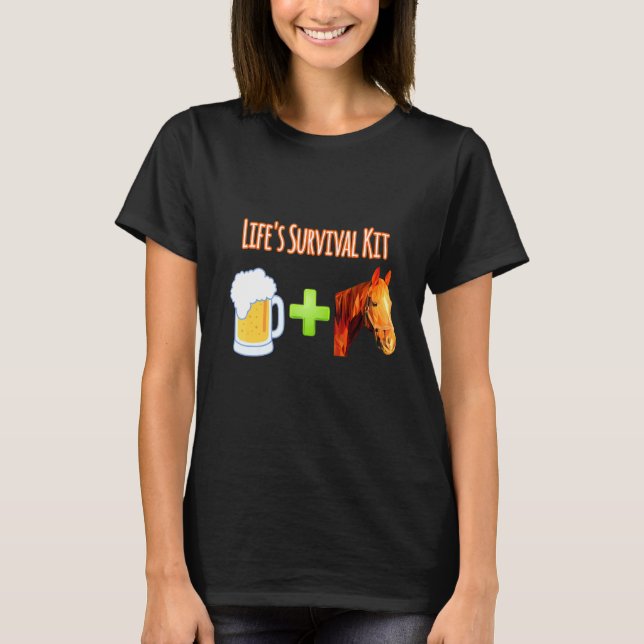 Camiseta Diseño del kit de supervivencia Beer Plus para cab (Anverso)