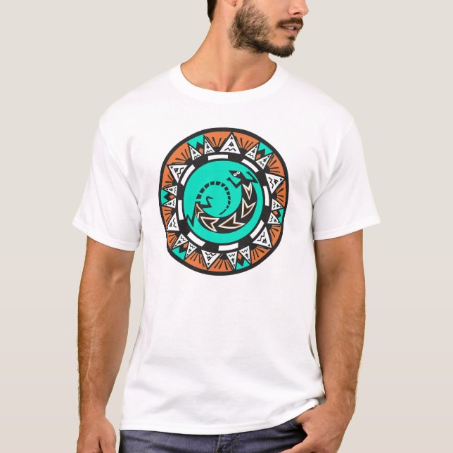 CAMISETA DISEÑO DEL LAGARTO DEL CÍRCULO DEL NATIVO (Anverso)