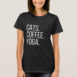 Camiseta Diseño del lema del yoga del café para gatos