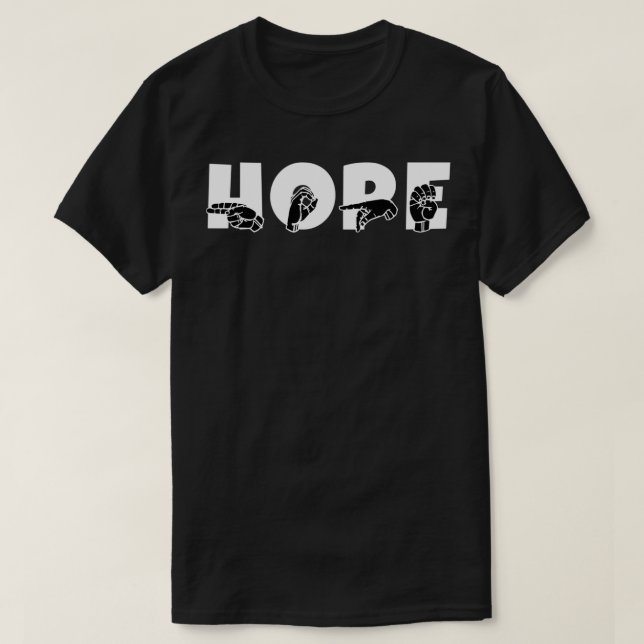 Camiseta Diseño del lenguaje de Rótulo HOPE ASL 5 (Diseño del anverso)