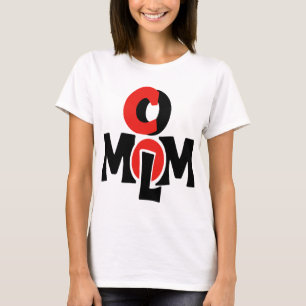 Camiseta Diseño del logo de mamá abstracta roja y negra con