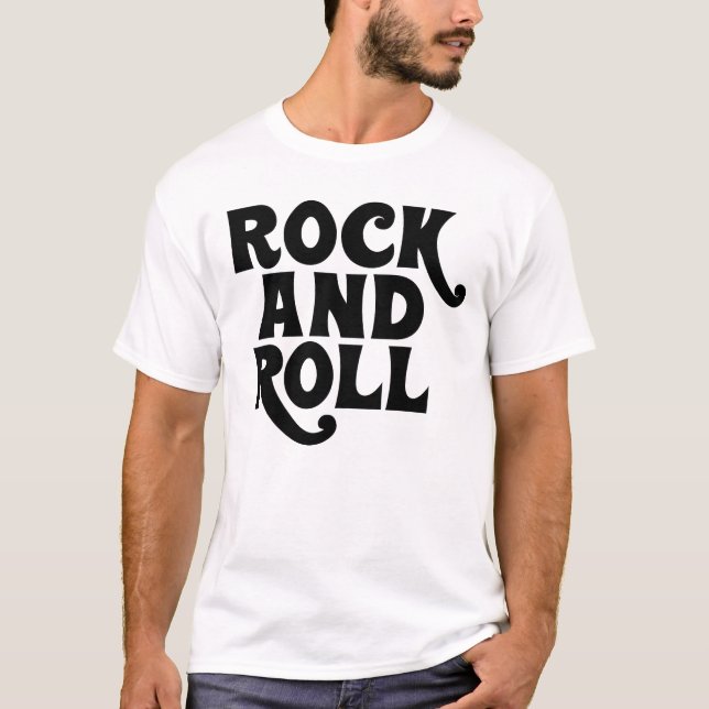 Camiseta Diseño del logo musical Rock and Roll (Anverso)