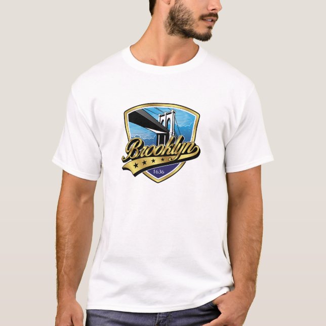 Camiseta Diseño del logotipo de Brooklyn Gold Swoosh (Anverso)