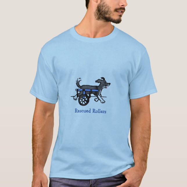Camiseta Diseño del logotipo de rodillos rescatados clásico (Anverso)