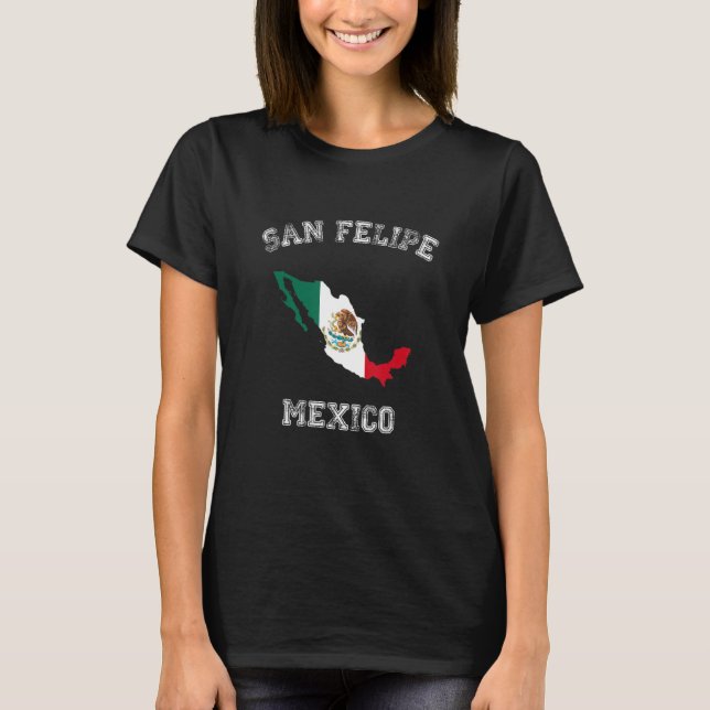 Camiseta Diseño del mapa de la bandera de México clásico de (Anverso)