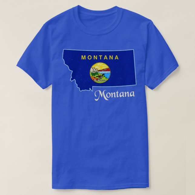 Camiseta Diseño del mapa de la bandera de Montana para mont (Diseño del anverso)