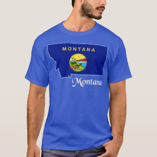 Camiseta Diseño del mapa de la bandera de Montana para mont