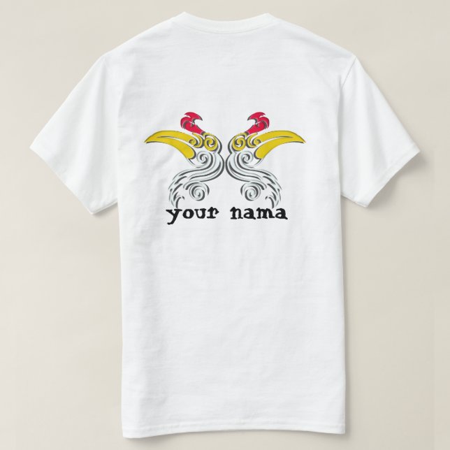 Camiseta  Diseño del motivo Kalimantan batik indonesio T-Sh (Reverso del diseño)