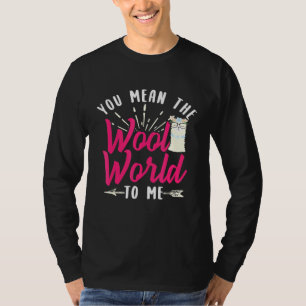 Camiseta Diseño del mundo de la lana de Llama Alpaca