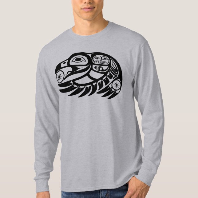 Camiseta Diseño del nativo americano del cuervo (Anverso)