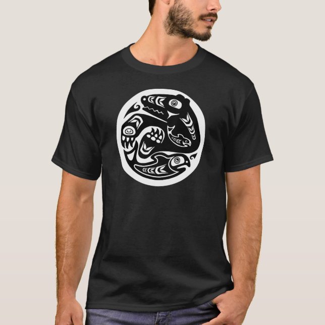 Camiseta Diseño del nativo americano del oso y de los (Anverso)