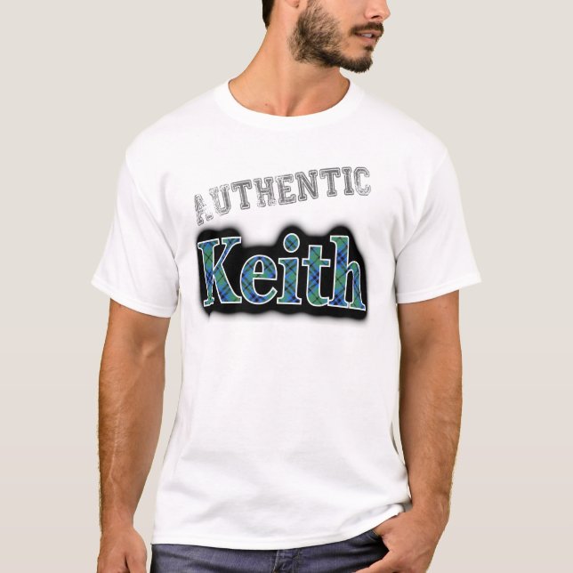 Camiseta Diseño del nombre del genuino clan Keith Tartan (Anverso)