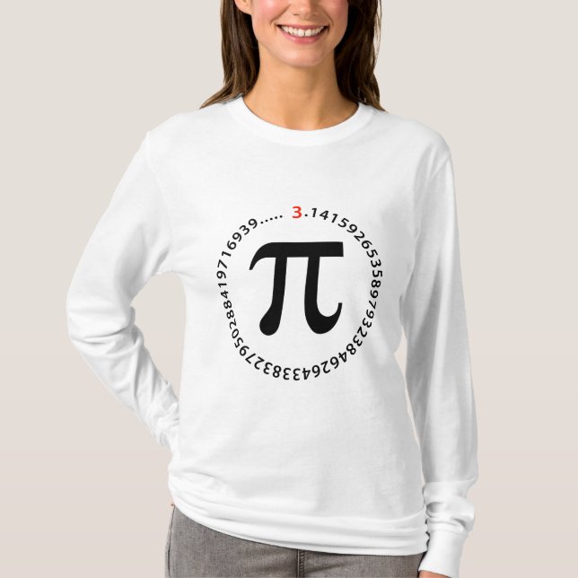 Camiseta Diseño del número del pi (Anverso)