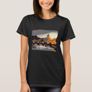 Camiseta Diseño del paisaje urbano de Roma Italia