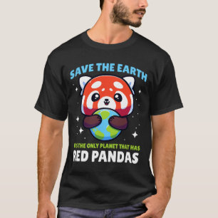 Camiseta Diseño del panel rojo Save Earth - Divertido Anima