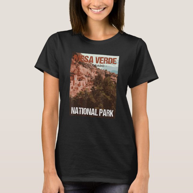 Camiseta Diseño del Parque Nacional de Mesa Verde Poster Co (Anverso)