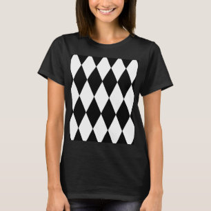 Camiseta Diseño del patrón de diamantes de Harlequin blanco