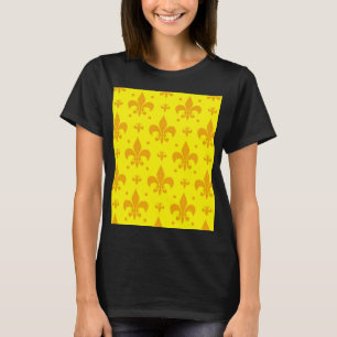Camiseta Diseño del patrón de flor amarillo de lis