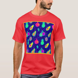 Camiseta Diseño del patrón de neón vibrante