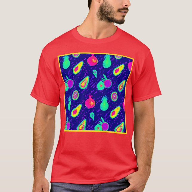 Camiseta Diseño del patrón de neón vibrante (Anverso)