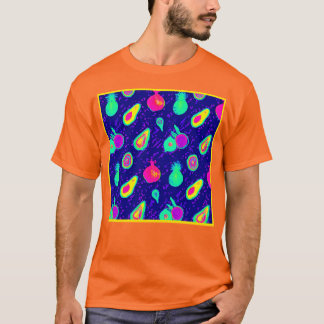 Camiseta Diseño del patrón de neón vibrante