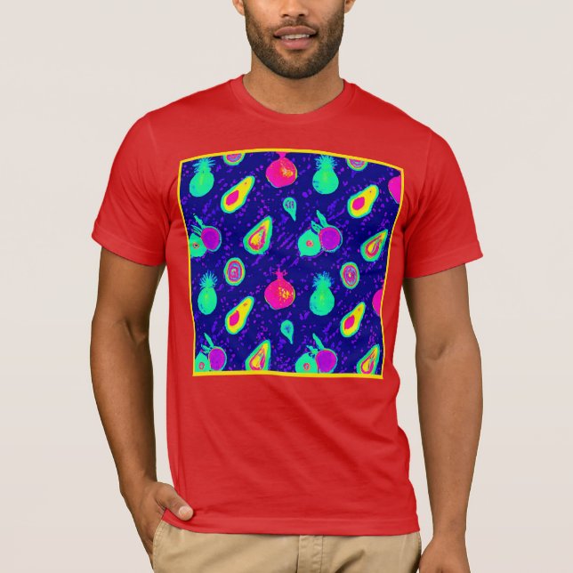 Camiseta Diseño del patrón de neón vibrante (Anverso)
