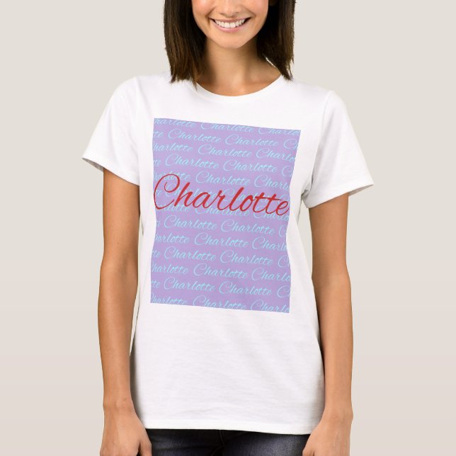 Camiseta Diseño del patrón de nombres de Charlotte (Anverso)