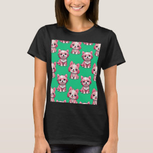 Camiseta Diseño del patrón de perro de cachorro rosado - Fo