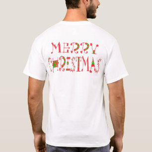 Camiseta Diseño del patrón de texto navideño: arte festivo