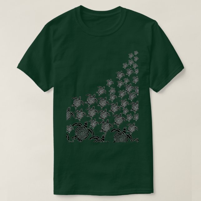 Camiseta Diseño del patrón de tortugas marinas sin fondo (Diseño del anverso)