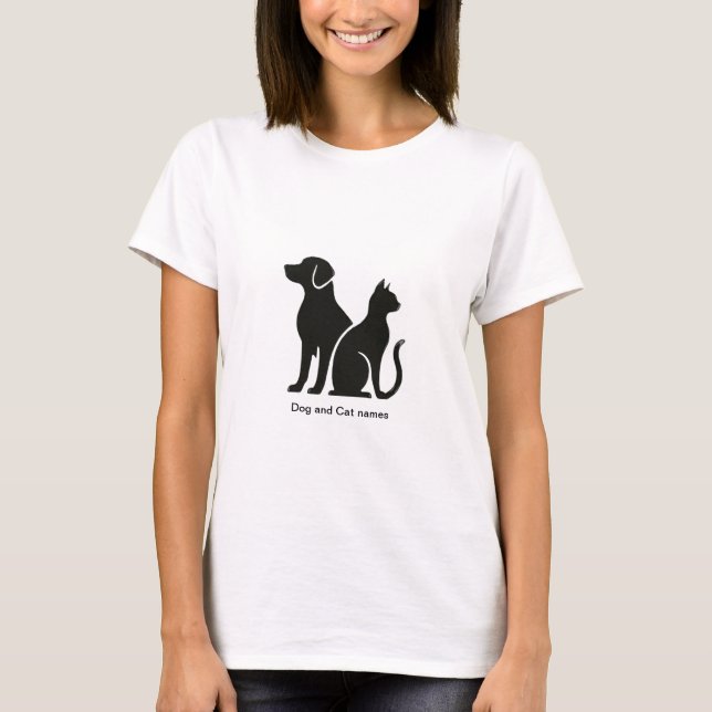 Camiseta Diseño del perro y del gato (Anverso)