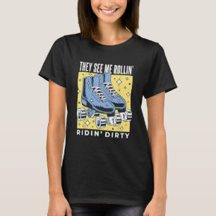 Camiseta Diseño del piloto de patinaje en patinaje con un p