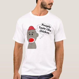 Camiseta Diseño del pollo del mono del calcetín "gusto de