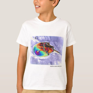 Camiseta Diseño del Relieve metalizado del cangrejo de