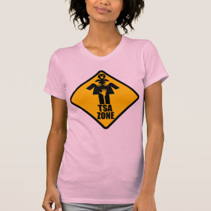 Camiseta Diseño del Rótulo de la precaución de la zona de