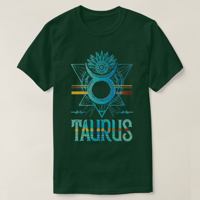 Camiseta Diseño del Rótulo Taurus Zodiac (Diseño del anverso)