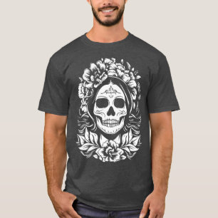 Camiseta diseño del tatuaje de santa muerte
