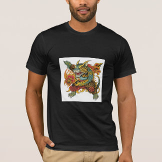 Camiseta Diseño del tatuaje del dragón feroz
