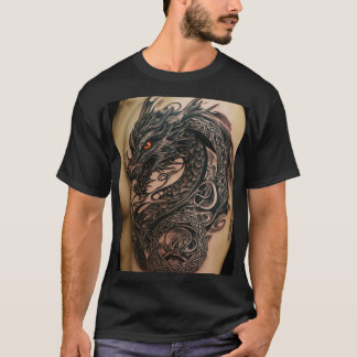 Camiseta Diseño del tatuaje del dragón feroz - Símbolo de f